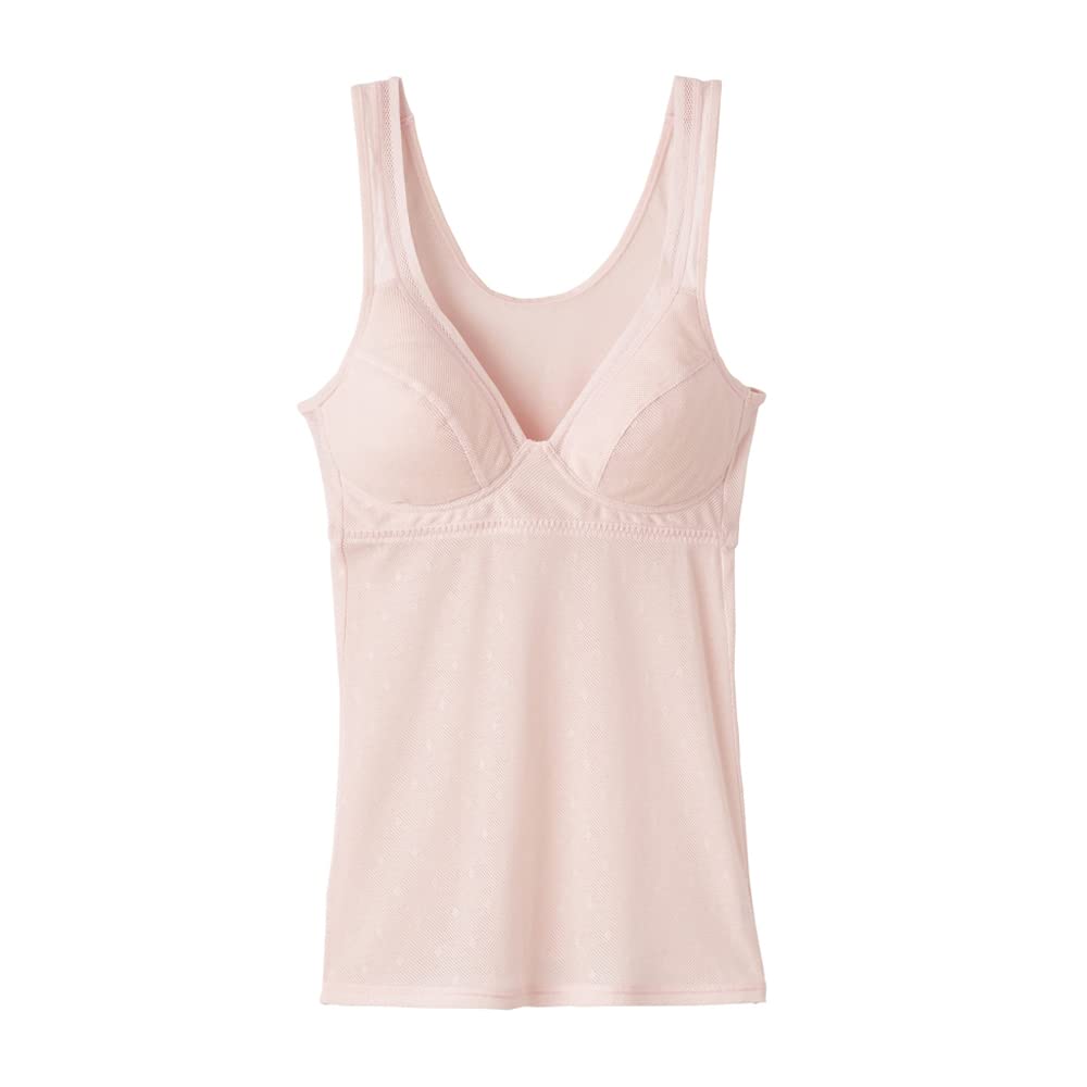 GUNZE EN2021H Bra Cool Magic Breathable Mesh Material with Light Size L Women's Top, Cups, Camisole, Pink,