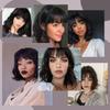 MERISIHAIR Gradient Gold Short Wave Bob Wig with Bangs for Women Gold Gradient Synthetic Wig for Everyday Wear