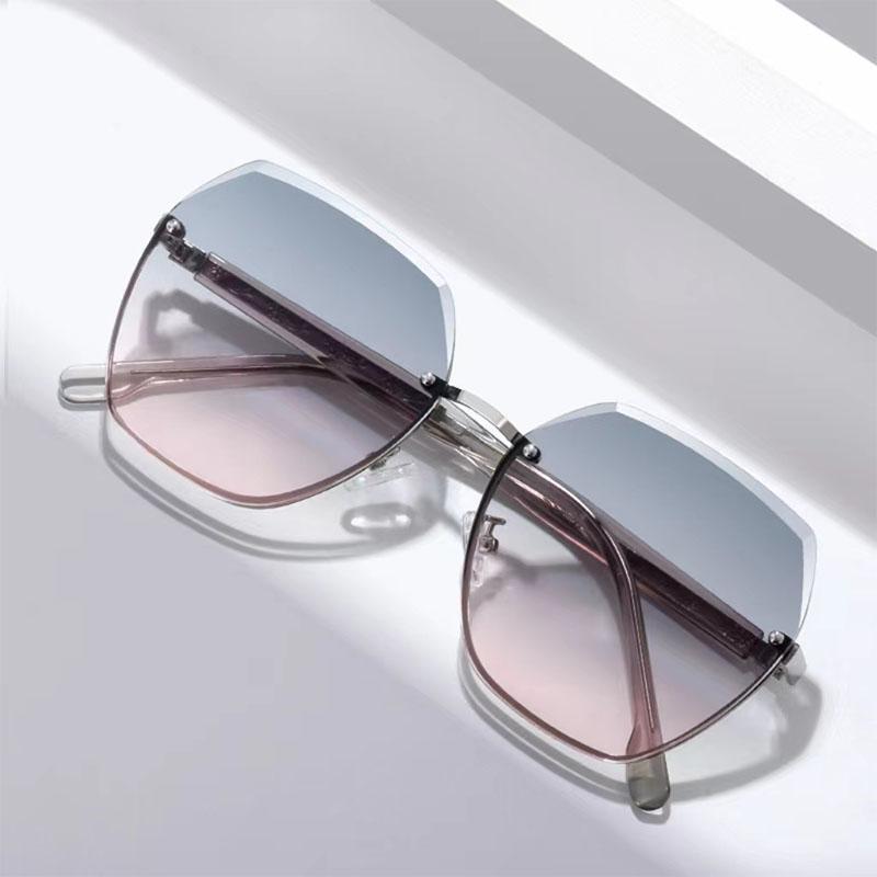 New Fashion Women Sunglasses Metal Mirror Leg Polygon UV400 Sun Glasses Outdoor Hiking Leisure Eyewear Oculos De Sol