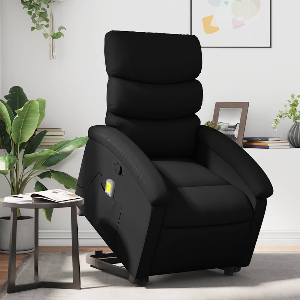 Vidaxl Lift and Massage Chair, Reclining, Black, Eco-Leather