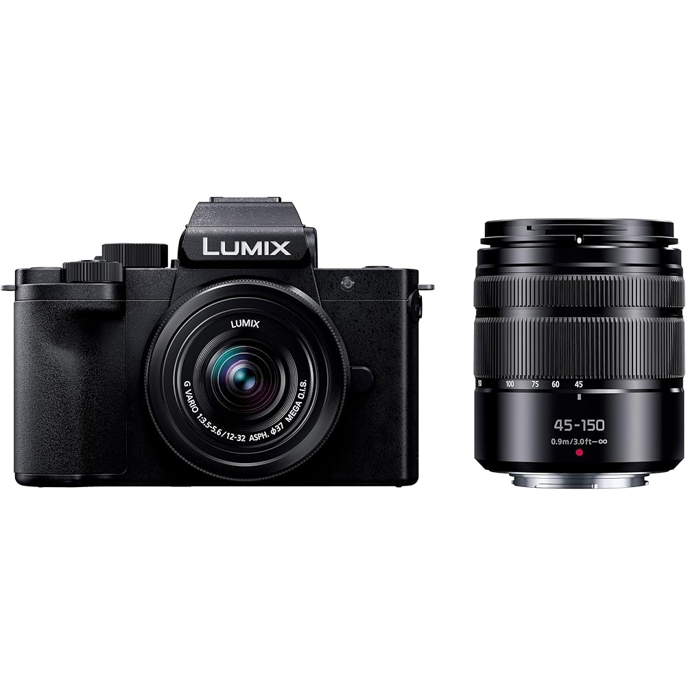 

Компактна та легка бездзеркальна камера Panasonic з набором об єктивів Lumix Double Zoom, Чорна, DC-G100DW-K