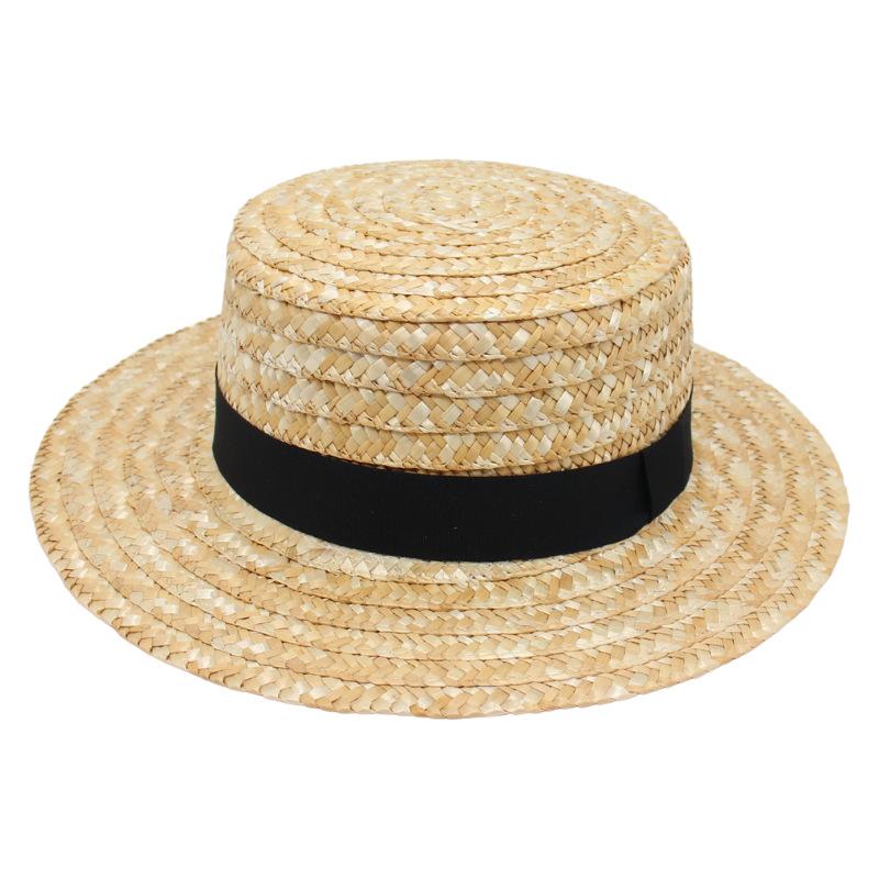 Spring/Summer Straw French Straw Hat Dome Flat Top Square Ribbon Women'S Straw Country Hat