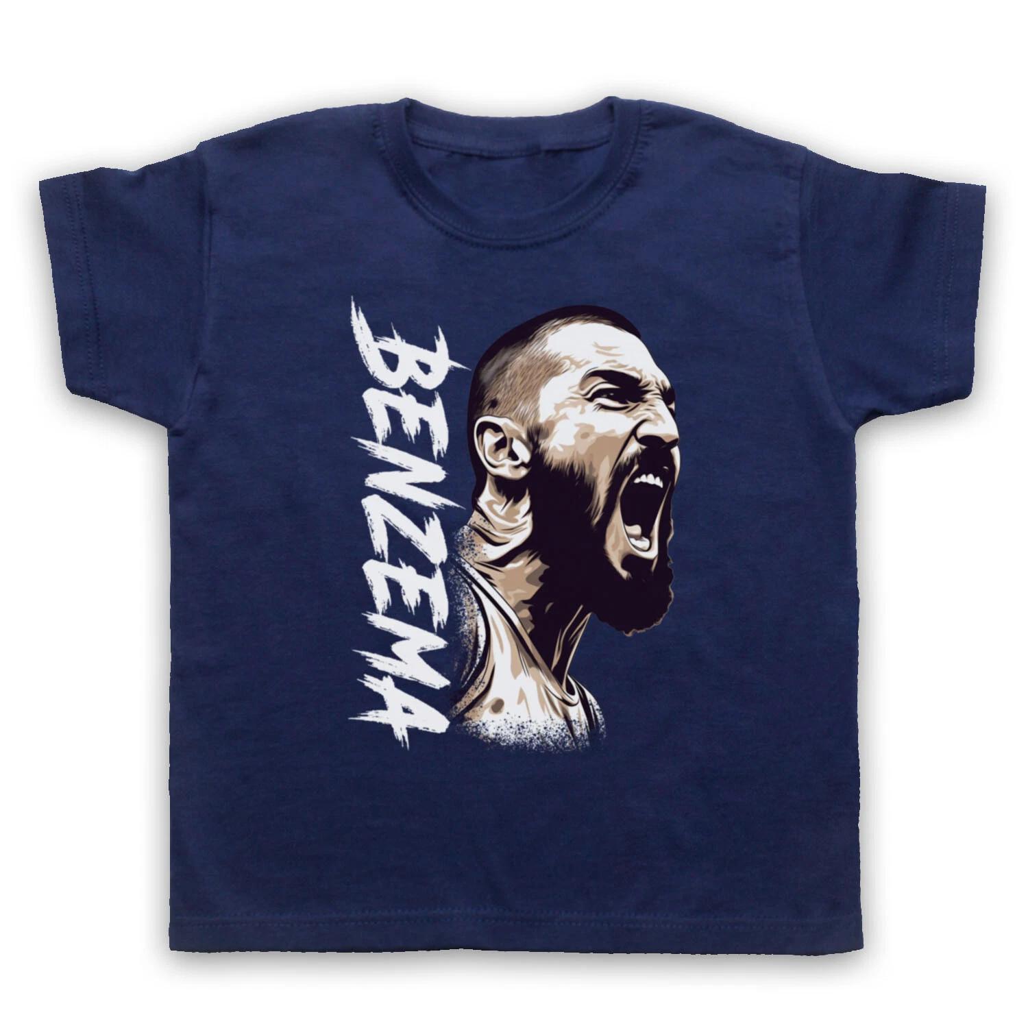 BENZEMA ILLUSTRATION TRIBUTE FOOTBALL SOCCER LEGEND KIDS CHILDS T-shirt 120