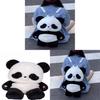 Plush Panda Backpack For Girls Soft Cartoon School Bag With Zipper Pocket