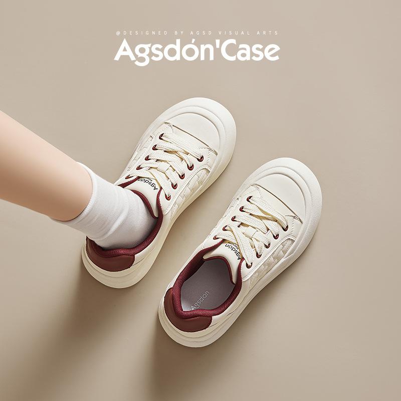 Augustus Deng little white shoes women's 2025 new spring platform cute ugly cute bread shoes sports casual board shoes