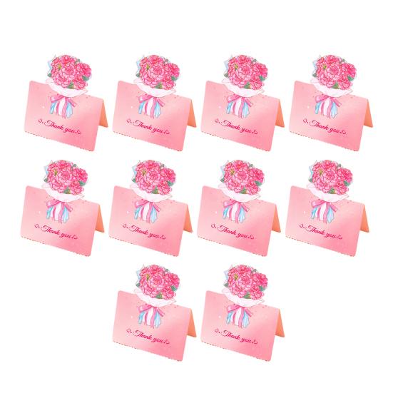 Holiday Blessing Card 10Pcs 3D Bouquet Greeting Card, Thank You Best Wishes Folding Floral Note for Mother's Day Father's