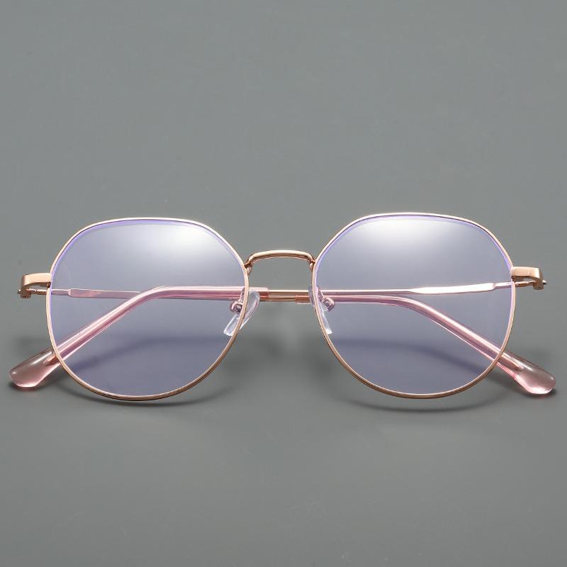 High-Quality Gold-Rimmed Myopia Glasses Stylish Round-Frame Unisex Ultra-Lightweight Blue Light Blocking Nearsighted Glasses