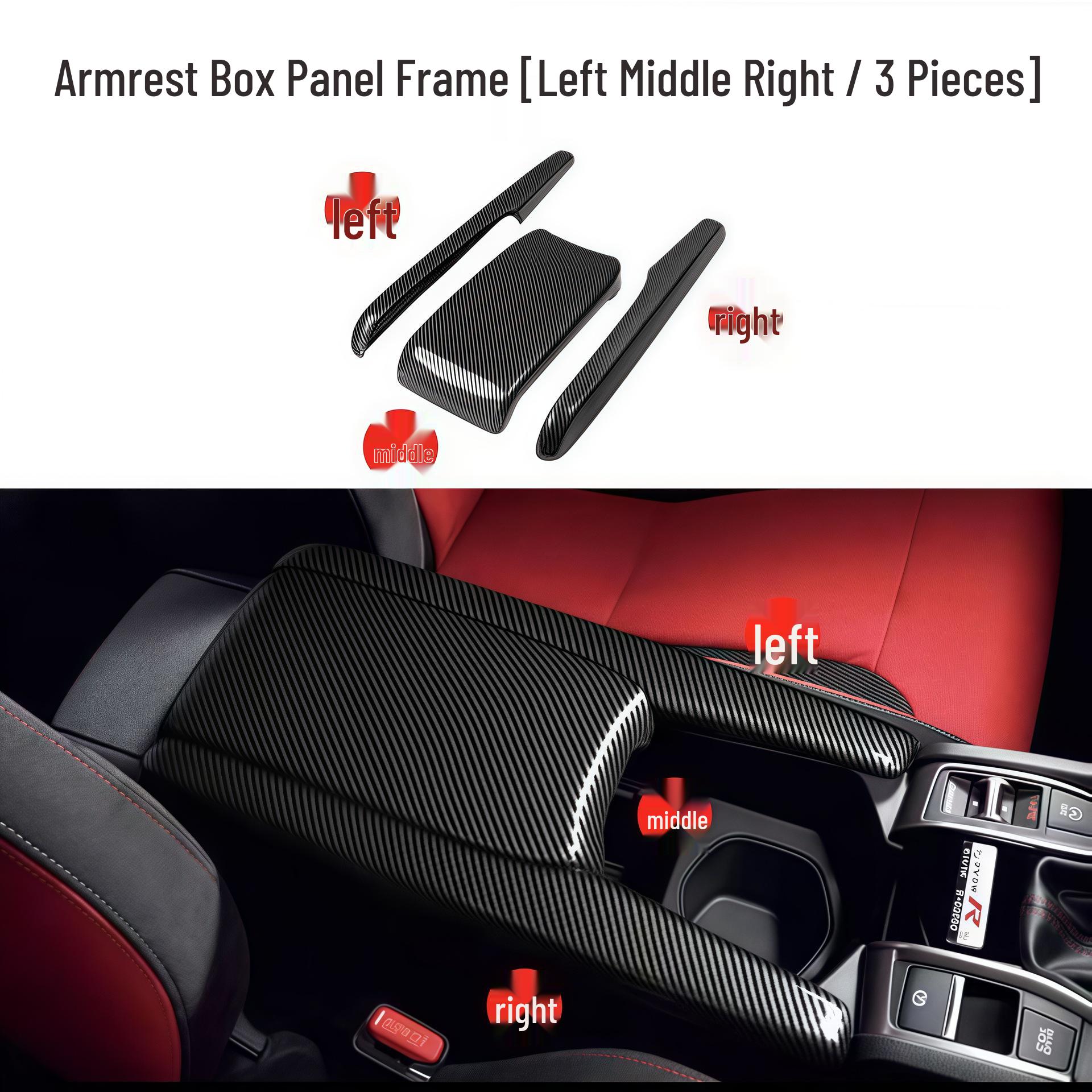 Tenth Gen Civic Armrest Box Cover Decorative Sticker for Interior Enhancement