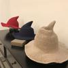 Vintage Halloween Woman Witch Hat Costume Wool Knit Hat For Party Coseplay Masquerade Hat Festival Decoration Accessories