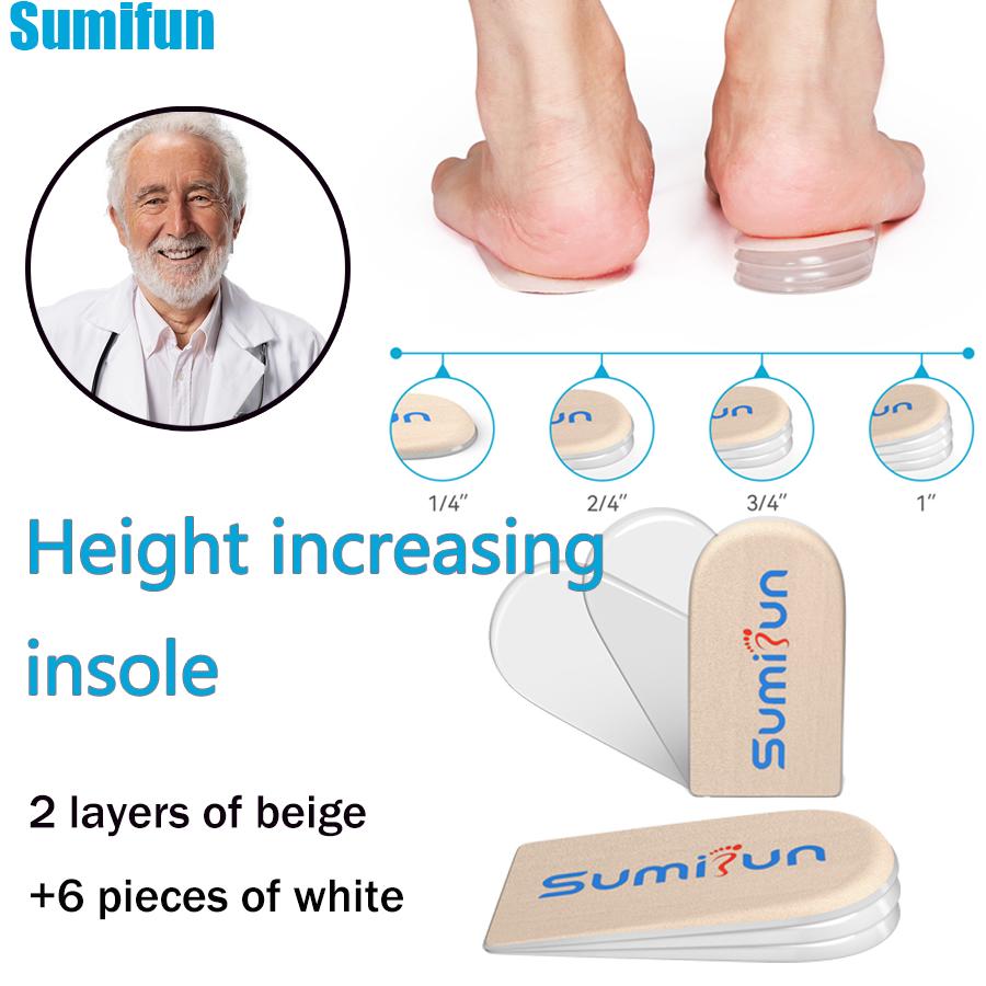 

Sumifun 1 пара стелек для увеличения роста для мужчин и женщин, незаметные, дышащие, обеспечивающие комфорт и поддержку в кроссовках, подъем пятки, материал ABS. 1 Pair