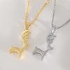 Korean-Style Gold-Plated Elk Pendant Clavicle Necklace - Sweet Christmas Gift