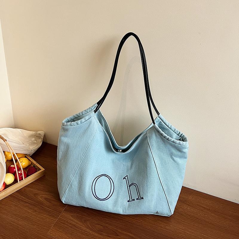 Denim Bag Women's New Popular Fashion Commuter Shoulder Bag Large Capacity Tote Bag