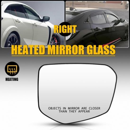 MIRROR GLASS HEATED RH Passenger FITS HONDA CIVIC 2016 2017 2018