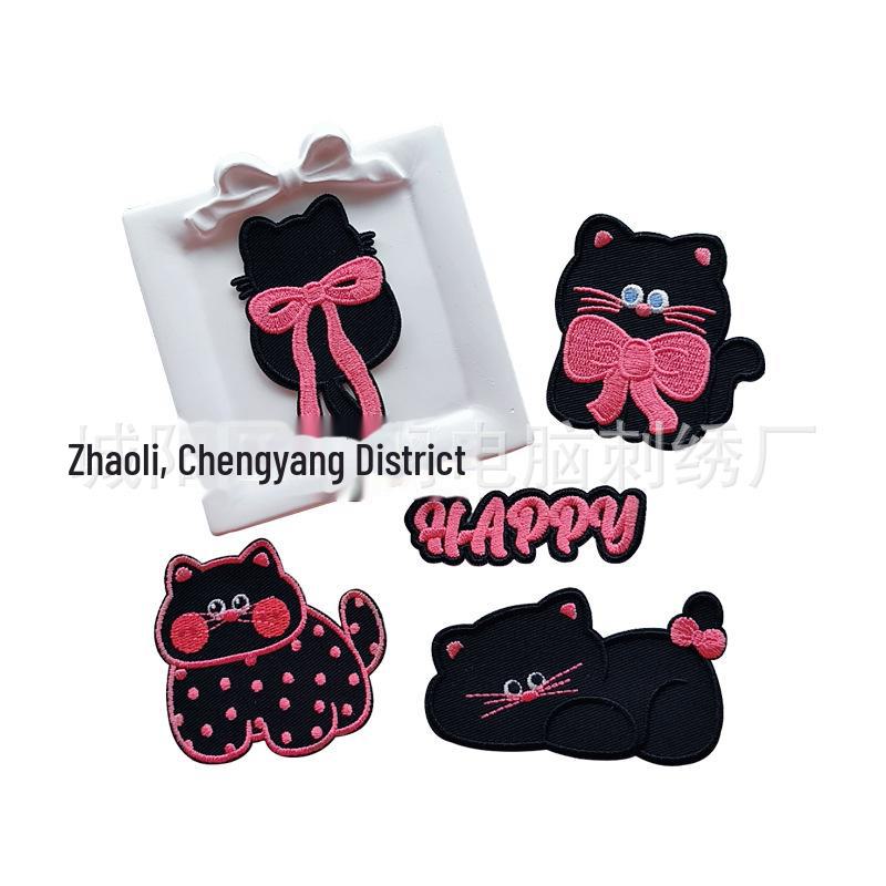 Cartoon Cat Self-Adhesive Embroidery Patch for Clothing, Shoes, and Hats Accessories
