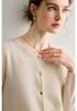 Women's 100% Pure Cashmere Round Neck Knit Cardigan - Loose, Versatile, Solid Color, Long Sleeve, Warm Autumn/Winter Outerwear