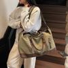 Retro Canvas Duffel Bag with Buckle Straps Large Capacity Travel Weekend Carry On Bag