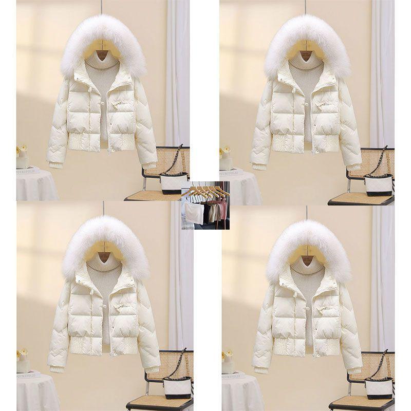 

Women s Short Down Jacket with Fur Collar - Korean Fashion, Loose Fit, Thickened Spandex, Warm Winter Trend XL