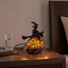 Lâmpada Chapéu de Bruxa Vitral Yousheng, Lâmpada de Bruxa Retrô de Resina Feita à Mão, Luz Noturna de Chapéu de Mago Gótico Alimentada por USB, Decoração de Casa para Halloween