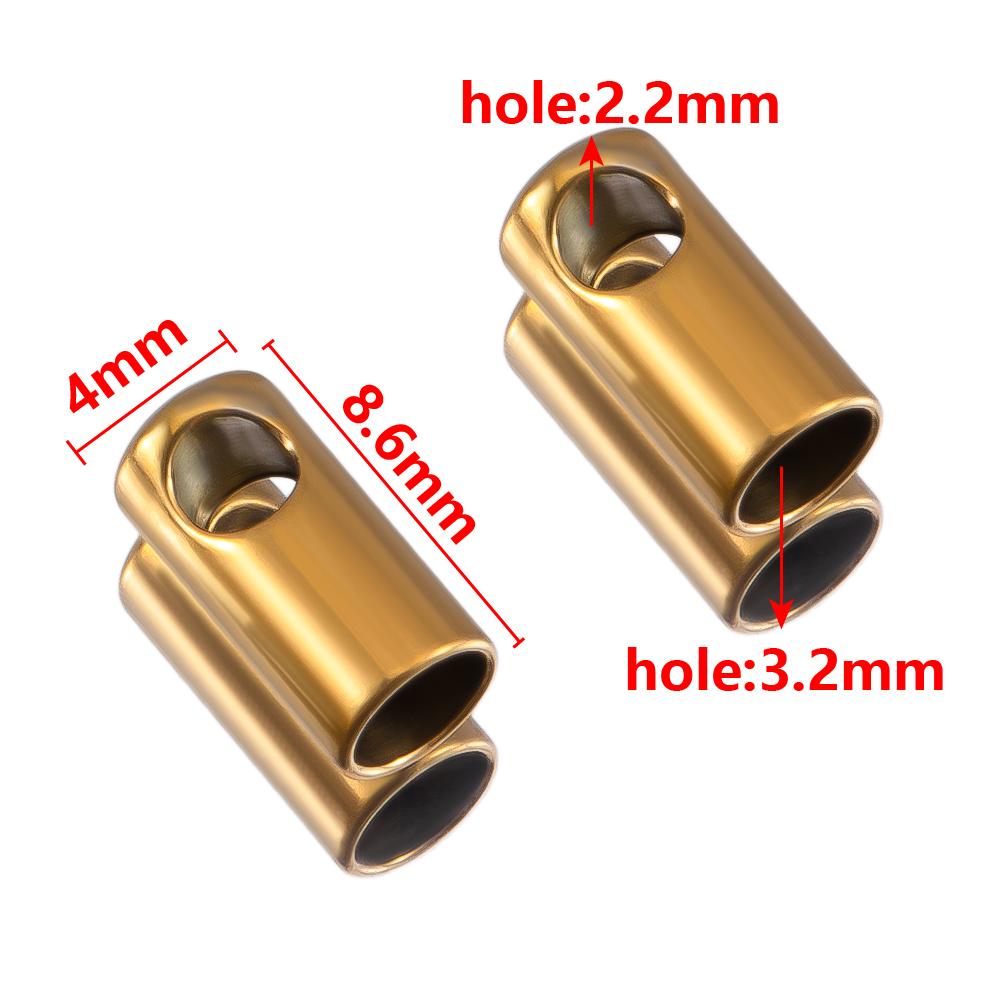 20pcs Stainless Steel Column End Tip Cap Crimp Clasps For DIY End Bead Caps Connector Necklace Leather Cord Jewelry Accessories