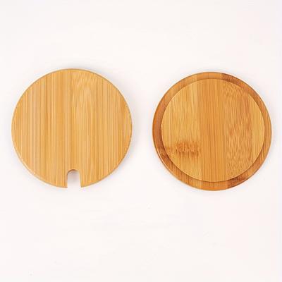 DIY Glass Mug Round Bamboo Cover Dust-proof with Hole Accessories Cute Stainless Steel Stirring Spoon Tea Set Universal Cover