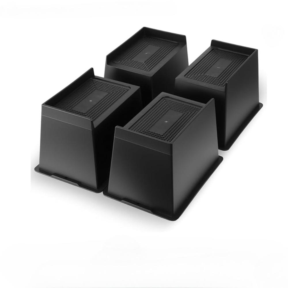 Bed Risers 5 Inch Heavy Duty Furniture Risers - 4PCS L-Shape Table Riser Lifter Rectangular Anti-Slip Sofa Risers Up To 6000 Lbs Bed Lifts Blocks for