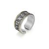 Adjustable Open Ring Men Women Vintage Hip Hop Style Plated Six Words Mantra Design