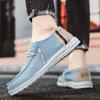 FashionSpring Summer Blue Men's Casual Boat Shoes Lightweight Slip-on Driving Shoes Men Low-cut Man Male Canvas Men Shoes Loafers
