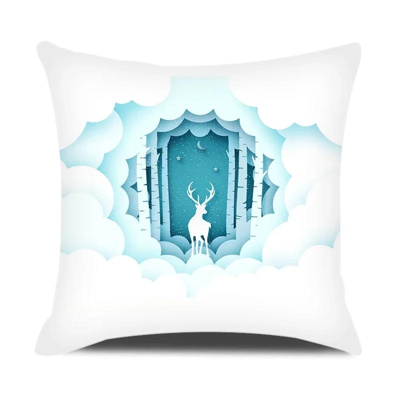 Beautiful Night Sky Printed Throw Pillow Cover With Short Plush Print Living Room Sofa Decoration Cushion Cover Pillow Covers