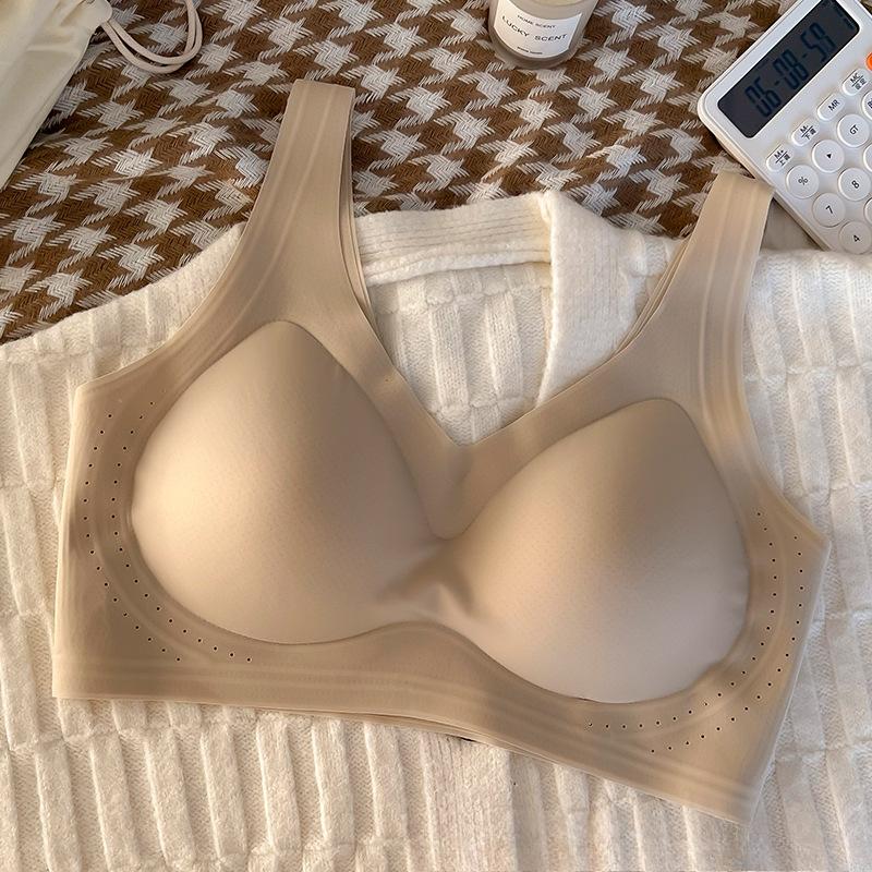 Stor Størrelse Dame Sommer Ultratynn Is Silke Stor Bryst Viser Liten Sammenføring Anti Henge Fast Cup Uten Spor BH