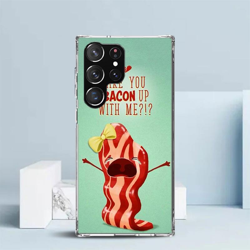 Cute Cartoon Food Poster Phone Case For Samsung Galaxy S24 S25 Edge S26 Ultra S22 S23 Plus S21 + S20 FE Soft TPU Back Cover Gala