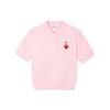 MLB Cleveland Guardians Heart Leisure Pullover Summer Breathable High-Quality Short Sleeve Polo Shirt Women Tops Pink 3FPQH0243-45PKL