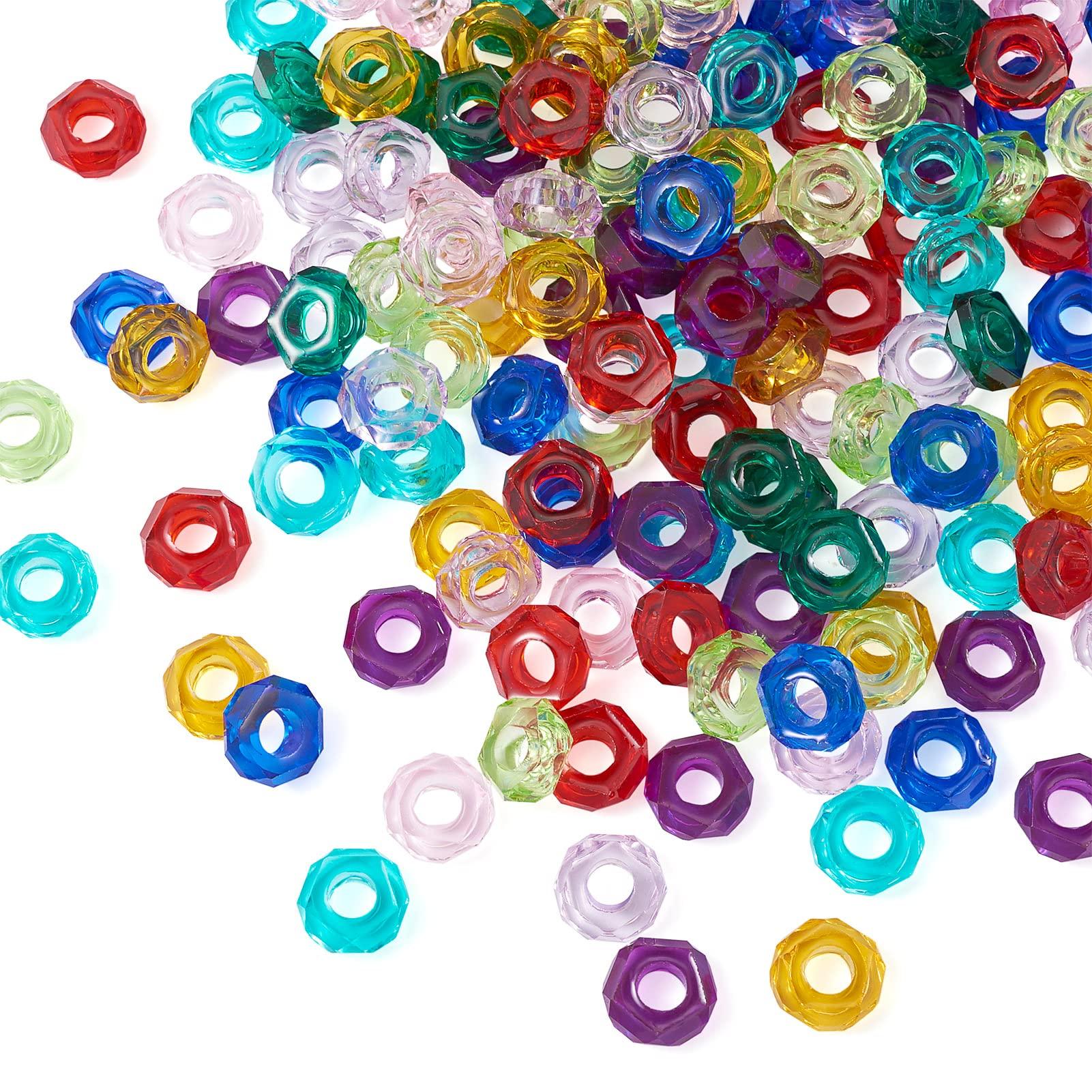 

20/50 шт. Европейские бусины с большими отверстиями, круглые граненые рондельные подвески без металлического сердечника для изготовления ювелирных изделий из браслета, кристалл AB, диаметр 14 мм 50pcs разноцветный