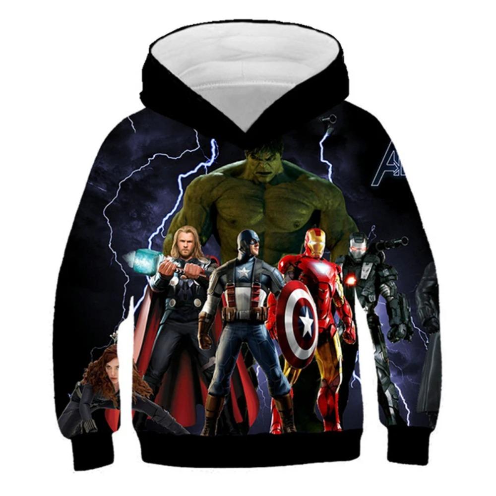 Boys Spring Marvel Hoodie Avengers Spider-Man 3D Print Baby Boy Clothes Breathable Kids Sportswear Hooded