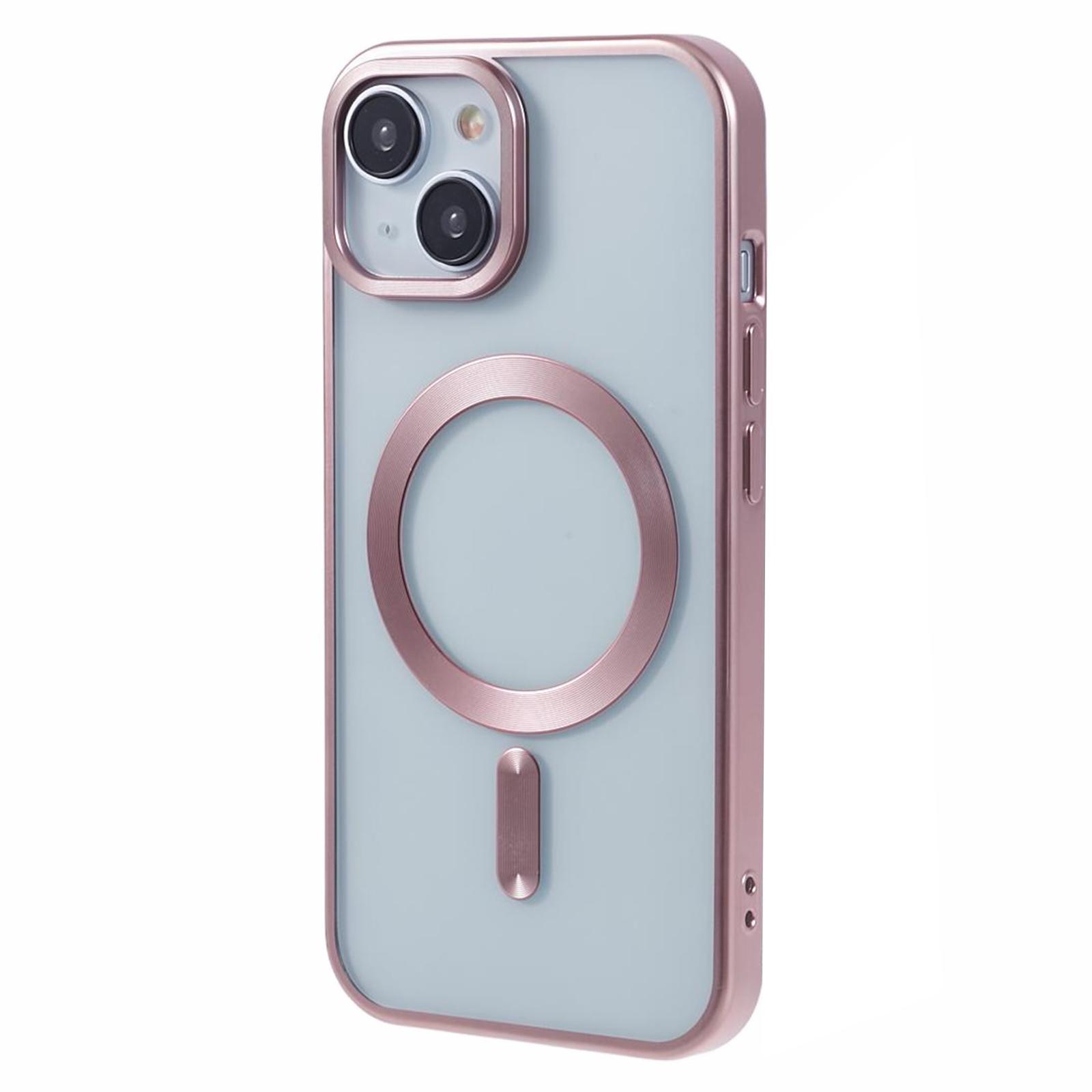 

For iPhone 15 TPU Case Compatible with MagSafe CD Vein Matte Phone Cover Pink