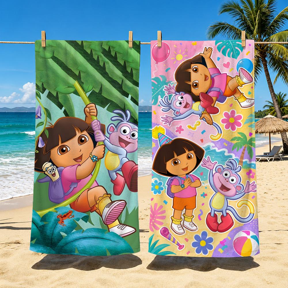 Animation D-Dora the Explorer Towel Towel Soft Pool Gift For Travel Gym Shower Cool Camping Quick Dry Sports Large Beach Towel