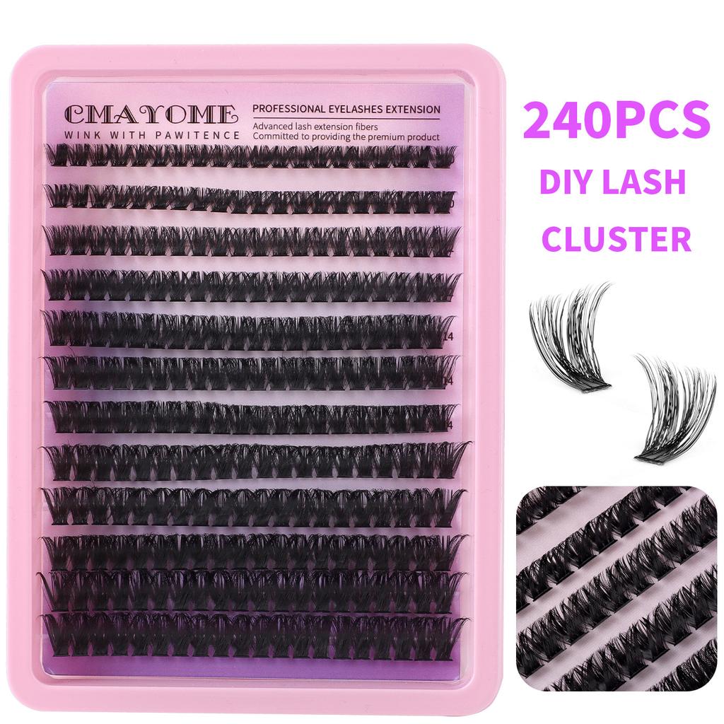 Natural Thick D-Song Single Cluster False Eyelashes 10-18Mmdiy Segmented Multi-Hair Eyelashes