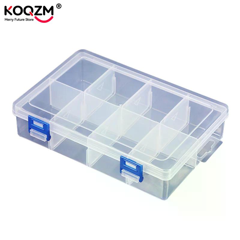 Multifunctional Tool Case 20*13.5*4.5cm Large 8 Grids Plastic Storage Box Screw Electronic Component Transparent Organizer