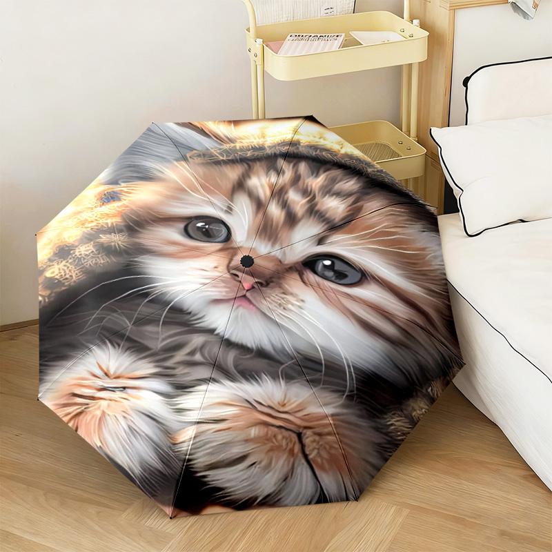 1PC Kittens  Automatic Umbrella - Suitable Travel Outdoor Portable Umbrella Birthday Gift Daily Essentials
