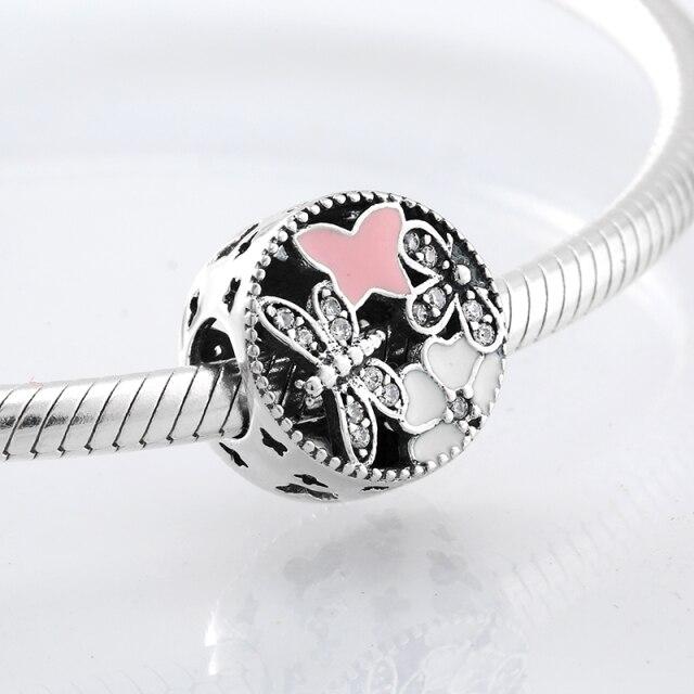 Perles fines en argent sterling 925 de forme ronde La famille est là où l'amour grandit Perles fines à faire soi-même adaptées aux bracelets à breloques originaux Fabrication de bijoux