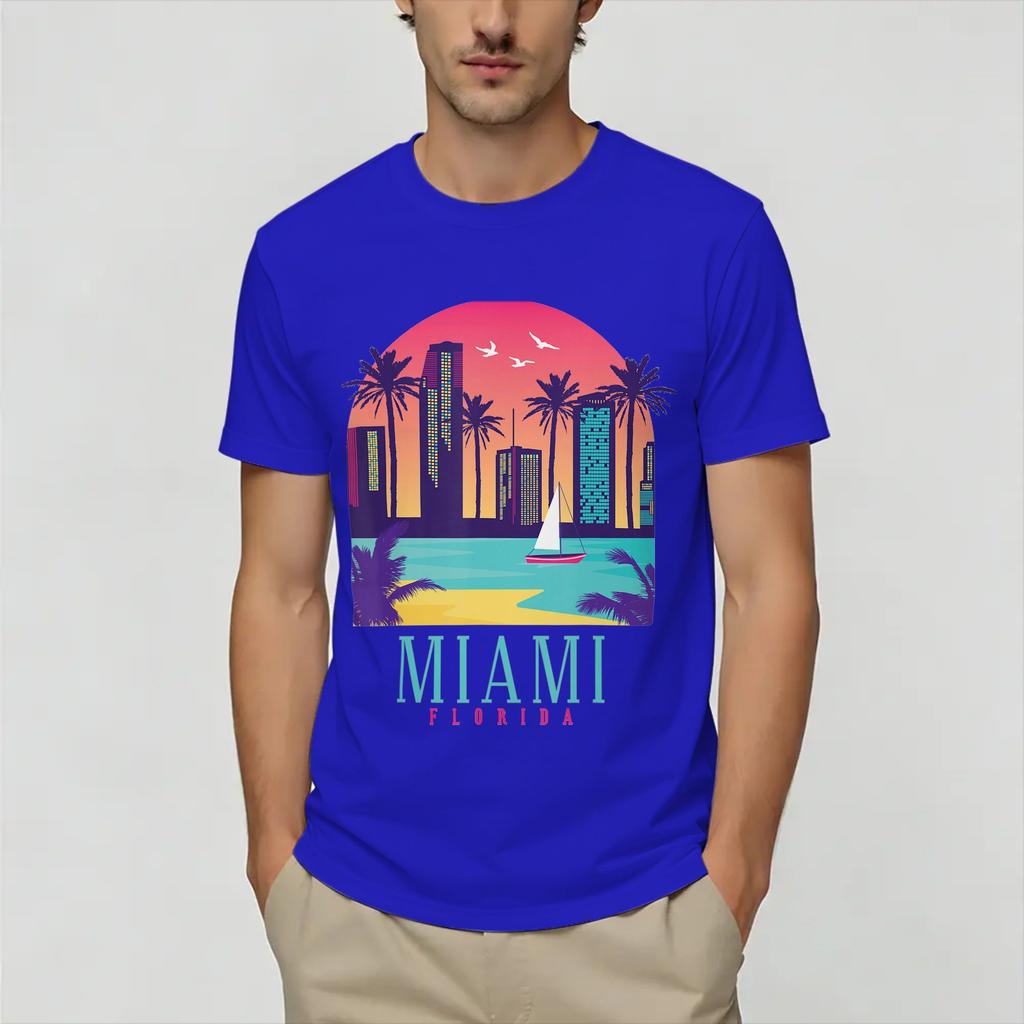 Vintage Miami Vices T-Shirt Sommer 100% Baumwolle T-Shirts Für Unisex Neuheit Lässiges T-Shirt Kurzarm Streetwear Oberteil Tees