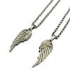 Rose Wings Stainless Steel Feather Pendant Necklace
