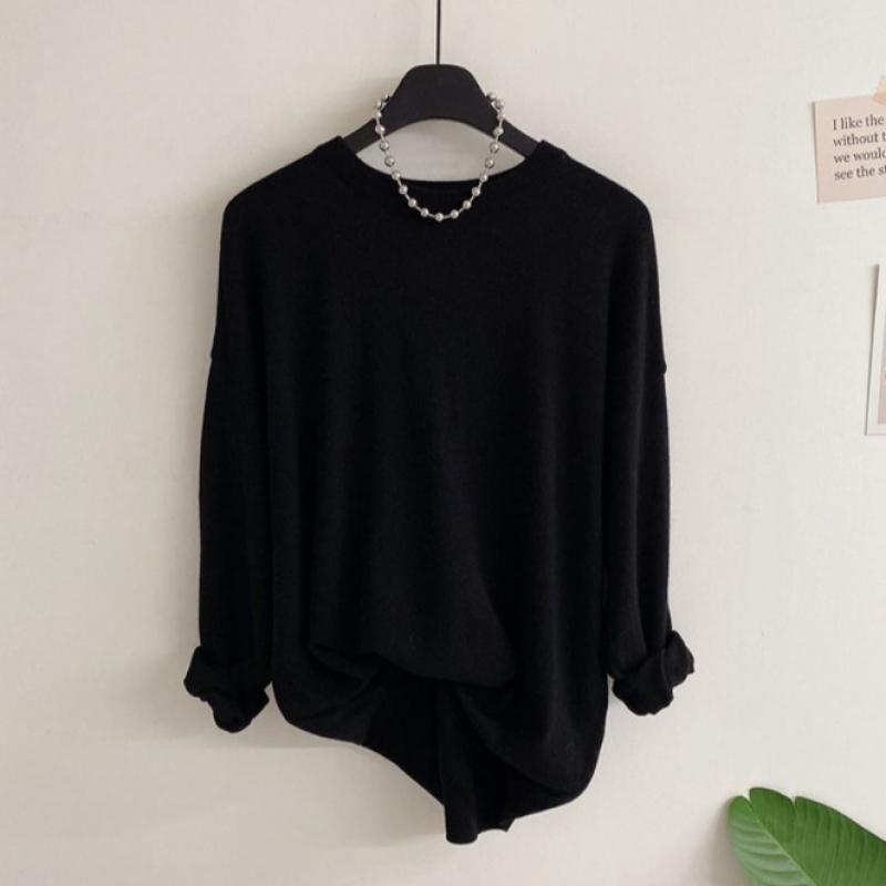 Honey J Women Hamyulon Cashmere Loose Fit Solid Wool Long Sleeve Knit 10 Colors