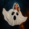 White Halloween Cloak Cape Fright Clothes Ghost Poncho Robe Funny Ghost Cosplay Costume  Men