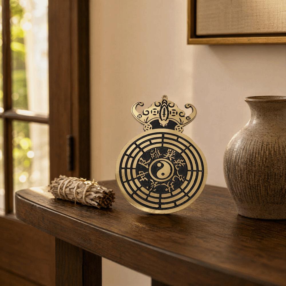Bat Feng Shui Pendant Portable Wall Ornament Mirrors Bagua Pendant Front Door Use