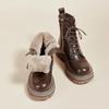 Stivali da Donna Nuovi Neri Marroni con Pelliccia Cavigliere da Donna Autunno Inverno Scarpe Imbottite in Cotone Calde Fondo Spesso Neve Stivaletti Corti