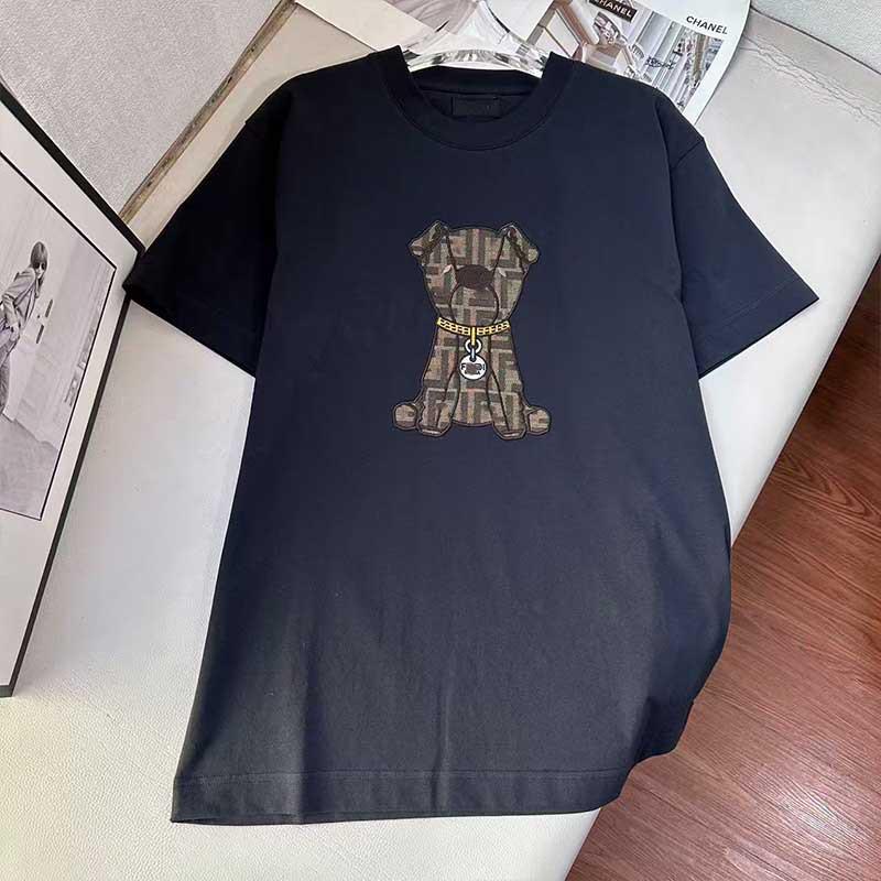 SS26 Early Spring Jacquard Little Dog Embroidery Unisex T-Shirt