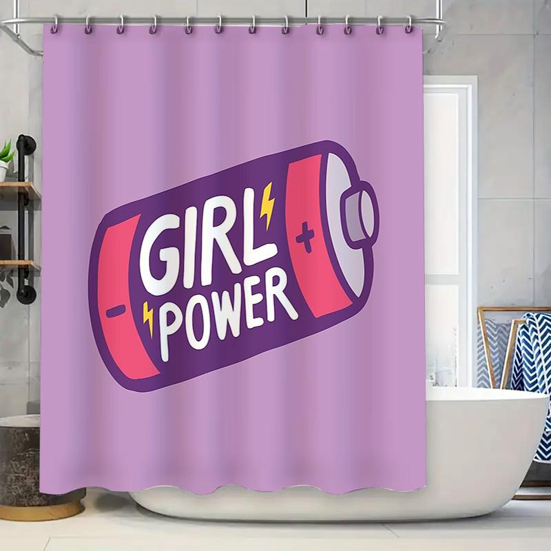 

Girl Power Shower Curtain Motivational Decor Inspirational Quote Positive Vibes Teen Room Bathroom Art Aesthetic Decor Gift For W60H190(CM)-1 Pcs