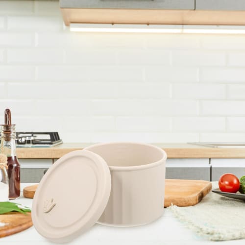 NUOLUX Silicone Lunch Box, Microwave Safe, Approx. 650ml, Lightweight, Round, Portable, Suitable for Commuting, Travel, Hiking, Camping, Picnics, Outd