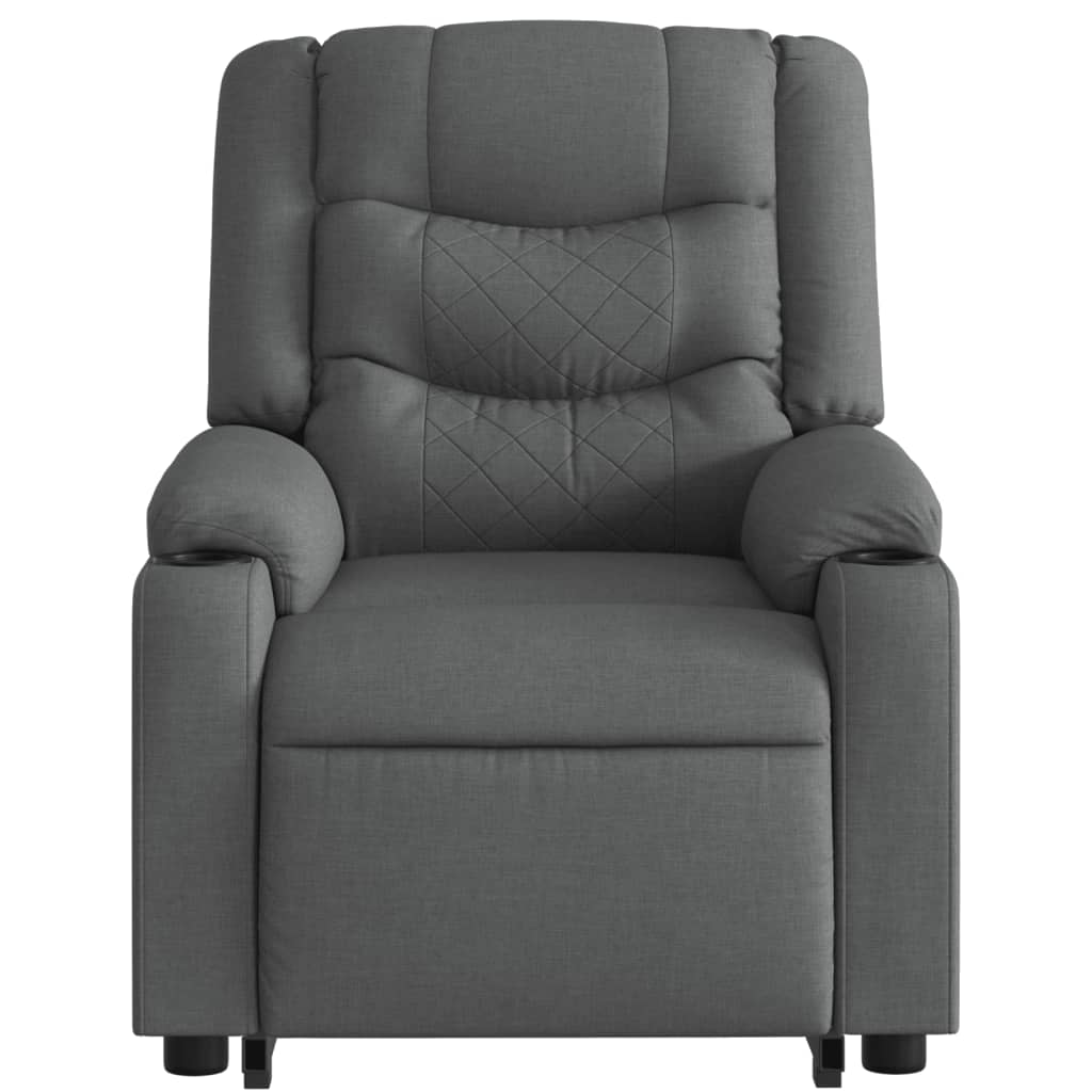 Electric Massage Recliner with Rising Function Dark Grey Fabric