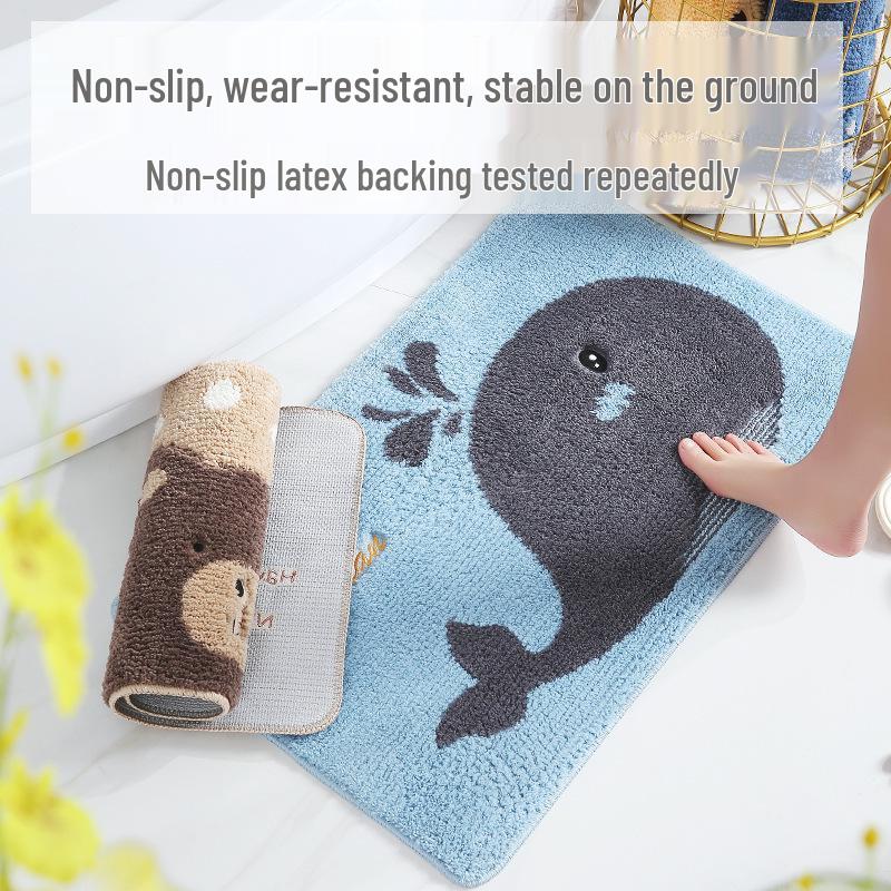 Children's Cartoon Rug: Non-slip, Water-Absorbent Mat for Bedroom, Entrance, Kitchen, Bathroom, and Toilet
